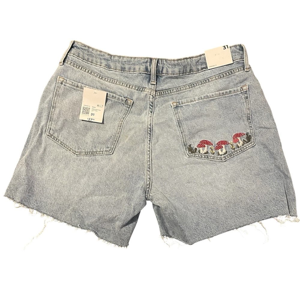 Forever 21 Jean shorts with mushroom - Picture 3 of 7